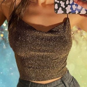 H&M DIVIDED GLITTERY TOP